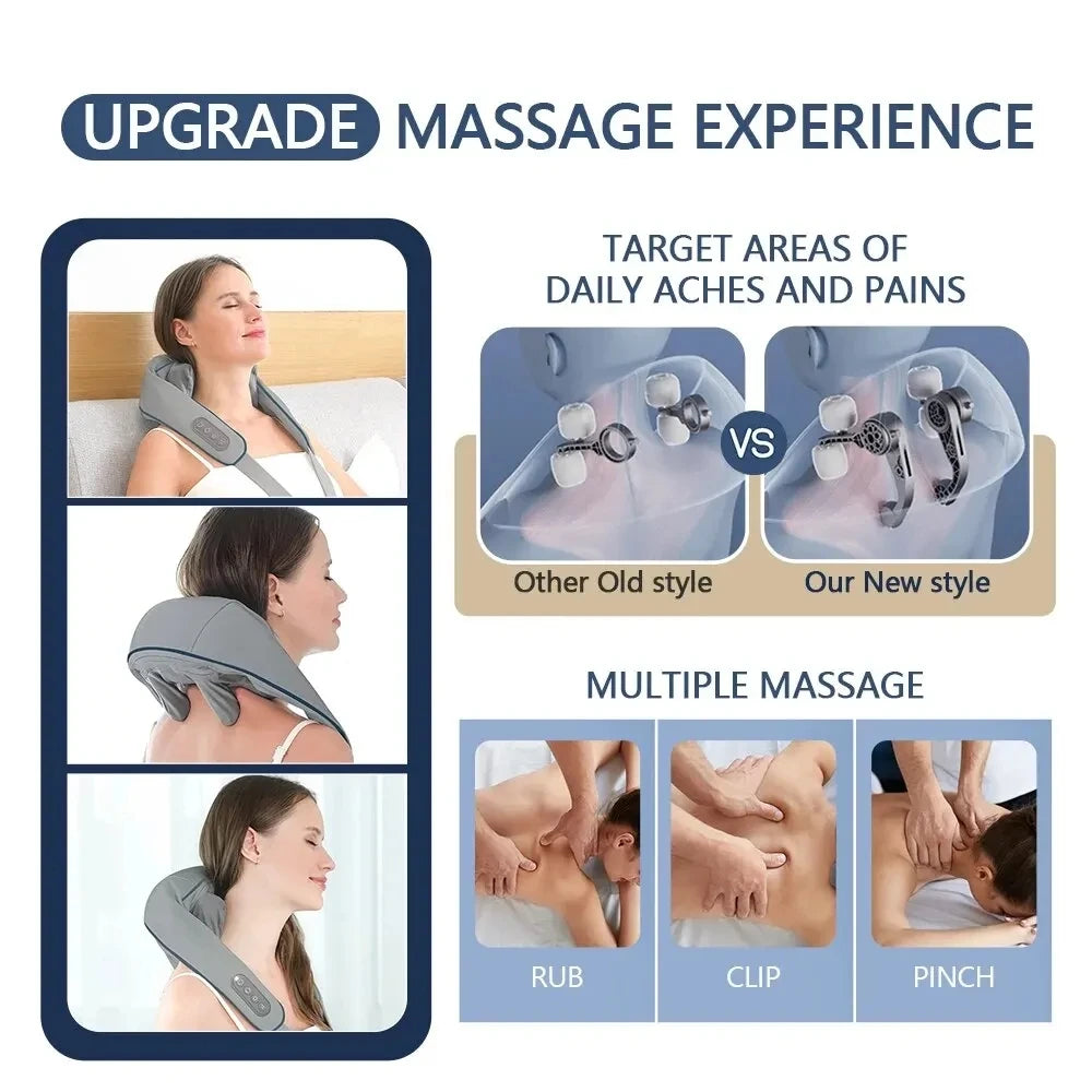 Wireless Neck and Shoulder Massager with Heat – Portable Deep Tissue Relief Anywhere - LEE'S ONLINE MALL
