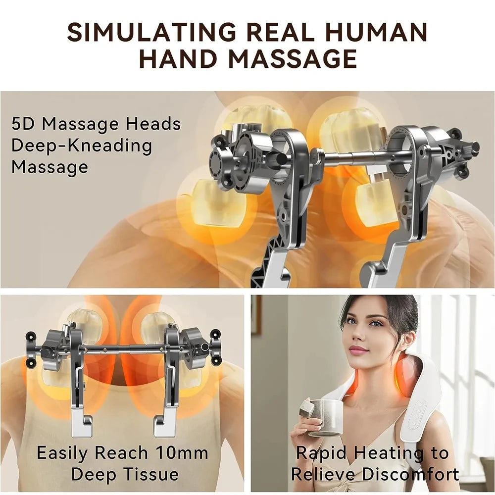 Wireless Neck and Shoulder Massager with Heat – Portable Deep Tissue Relief Anywhere - LEE'S ONLINE MALL