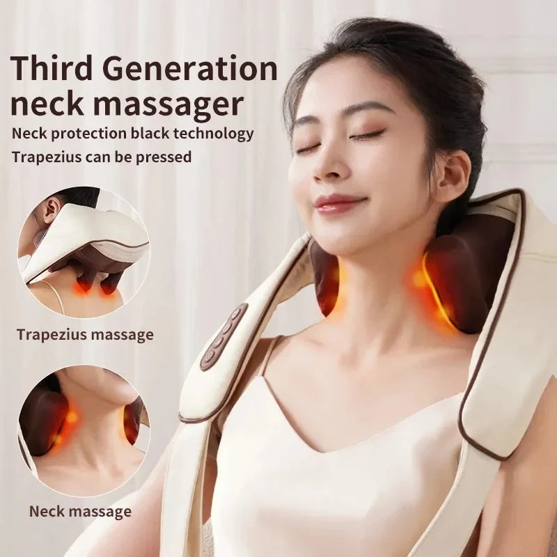 Wireless Neck and Shoulder Massager with Heat – Portable Deep Tissue Relief Anywhere