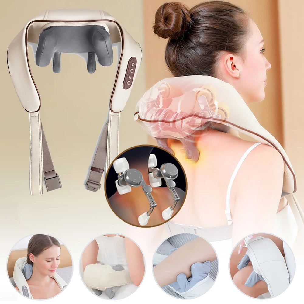 Wireless Neck and Shoulder Massager with Heat – Portable Deep Tissue Relief Anywhere - LEE'S ONLINE MALL