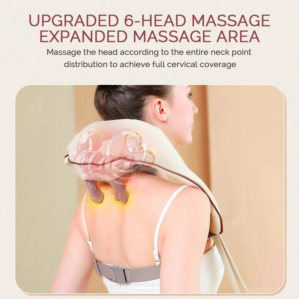 Wireless Neck and Shoulder Massager with Heat – Portable Deep Tissue Relief Anywhere