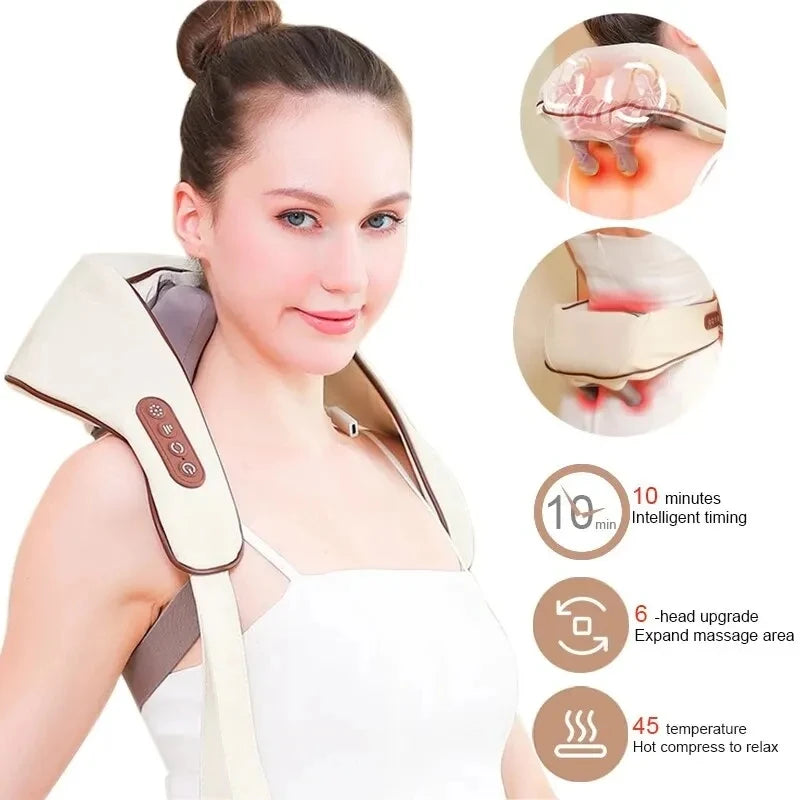 Wireless Neck and Shoulder Massager with Heat – Portable Deep Tissue Relief Anywhere