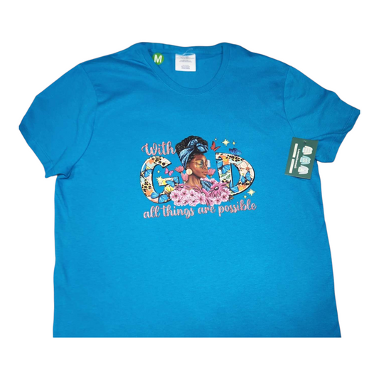 With God All Things Are Possible" Graphic T-Shirt