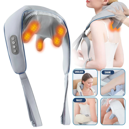 Wireless Neck and Shoulder Massager with Heat – Portable Deep Tissue Relief Anywhere - LEE'S ONLINE MALL